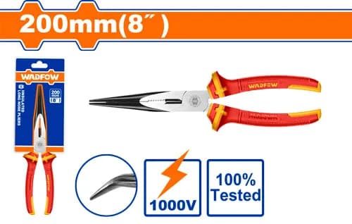 PINZA PUNTA CURVA AISLADO ELECTRICISTA 8""1000V WADFOW