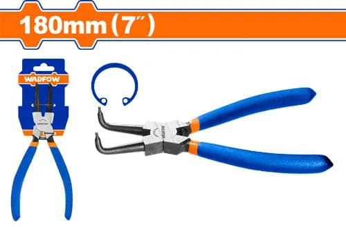 PINZA CIRCLIP CABEZA DOBLADA 7" (CIERRE INTERNO) P/SEGUROS 180MM WADFOW