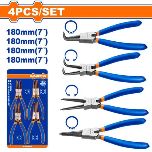 PINZAS SET CIRCLIP 4PCS P/SEGUROS 7" WADFOW