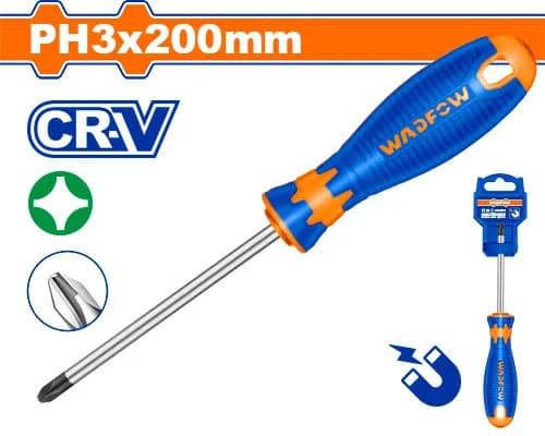 DESTORNILLADOR ESTRELLA 5/16" X 8" BICOLOR PH3 BLISTER WADFOW