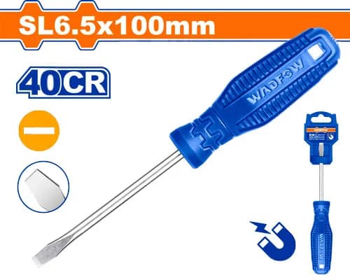DESTORNILLADOR PLANO 1/4" X 4" AZUL BLISTER WADFOW