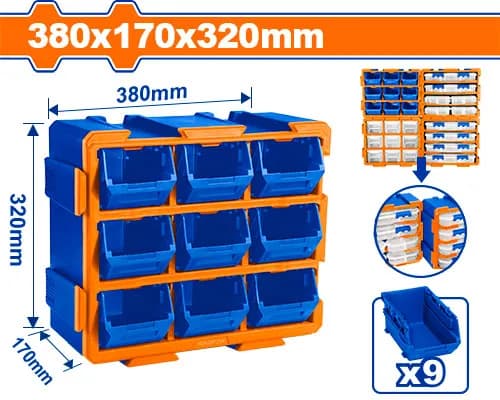 ORGANIZADOR MODULAR 380X170X320MM CON GAVETAS WADFOW