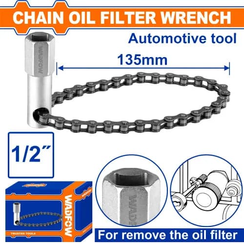 LLAVE PARA FILTRO DE ACEITE DE CADENA 135MM 1/2" WADFOW