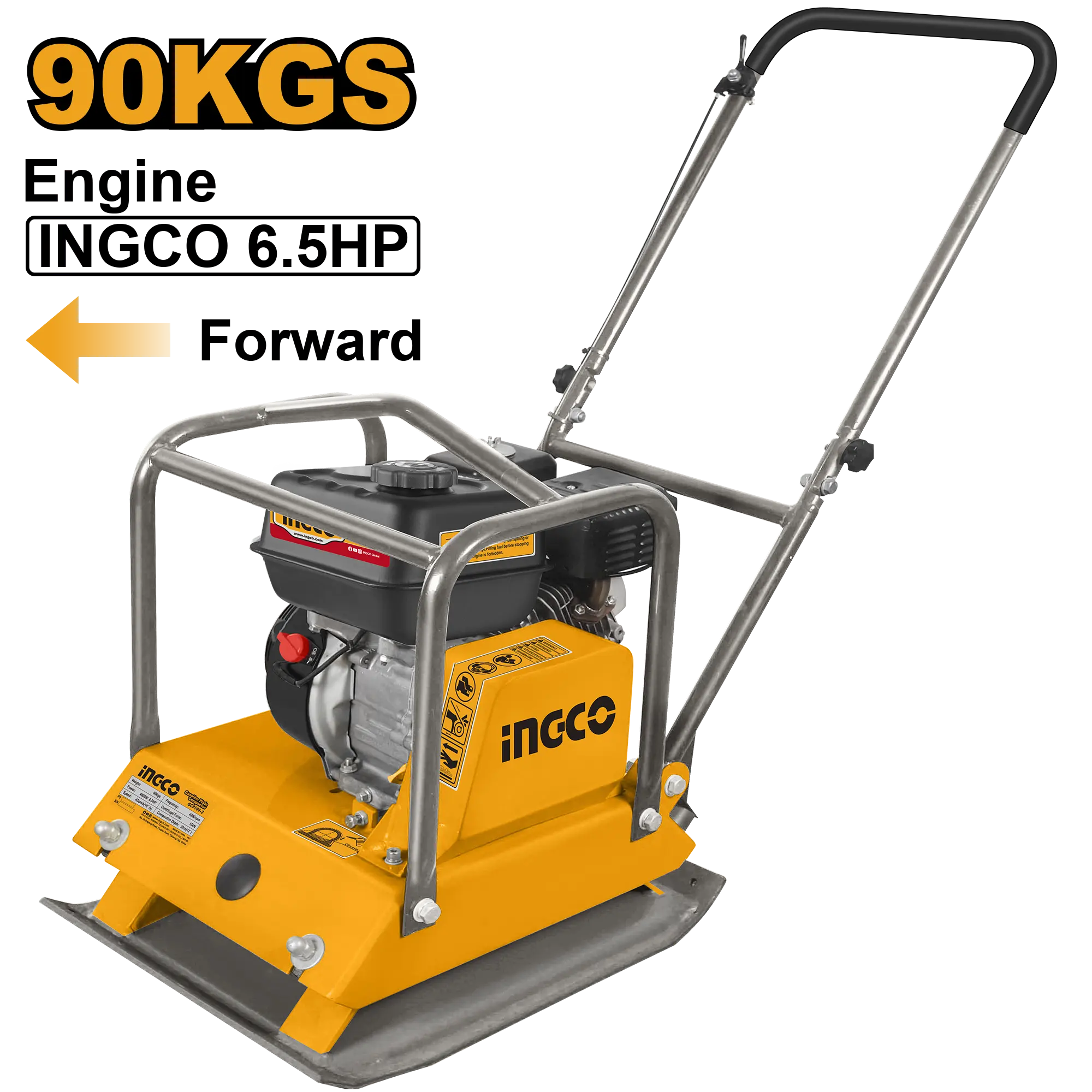 COMPACTADOR TIPO PLANCHA GASOLINA 6.5HP 90KGS INGCO