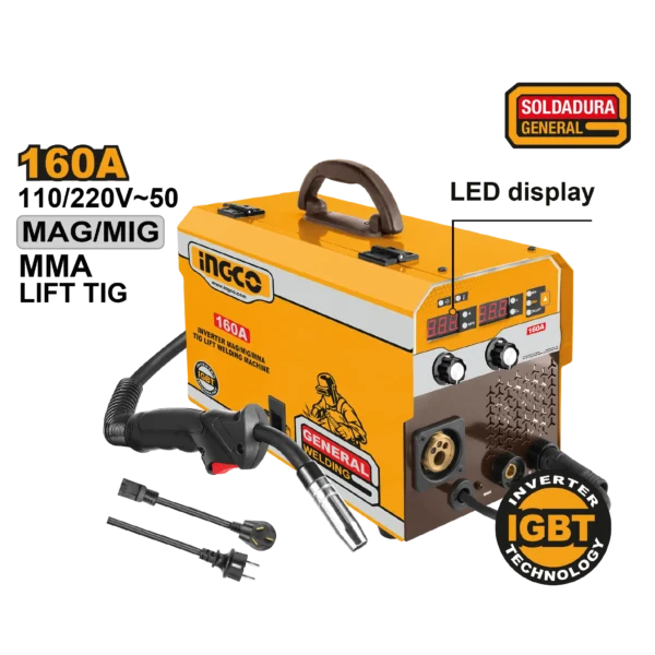 SOLDADORA INVERTER MAG/MIG/MMA/TIG/LIFT 110/220V 160A