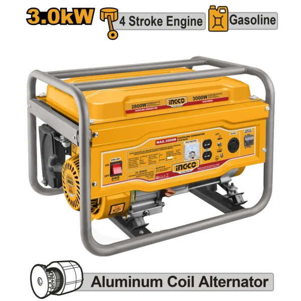 GENERADOR ELECTRICO A GASOLINA 110V 8.3A 3.0KVA 12V