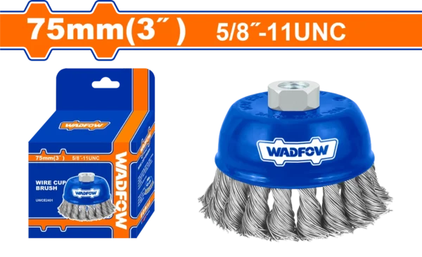 GRATA COPA TRENZADA 3" X 5/8" ROSCA 11UNC AMOLADORA