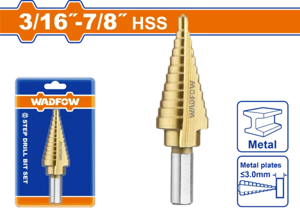 BROCA ESCALONADA 3/16""-7/8"" WADFOW | Gala Importaciones