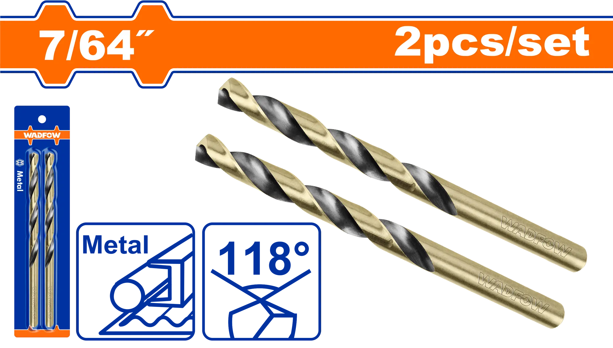 BROCA HSS DE 7/64"" 2PCS