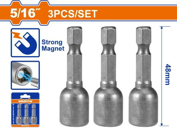 COPA HEXAGONAL MAGNETICA 3PCS 5/16"