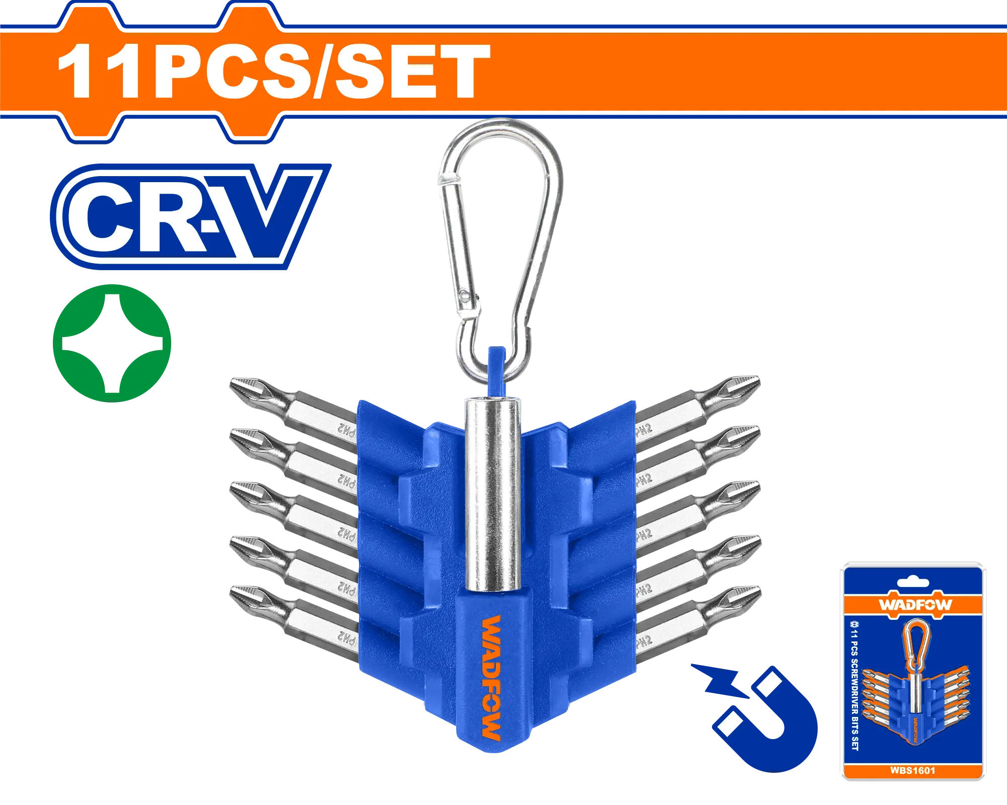 JUEGO DE 11 PUNTAS DESTORNILLADOR PH2X10MM