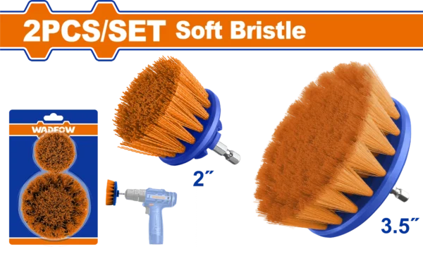 CEPILLOS REDONDO DE CERDAS SUAVES 2PCS 1/4" P/TALADRO