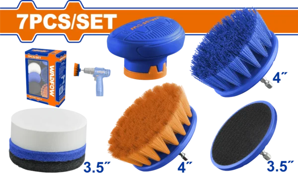 JUEGO DE CEPILLOS 7PCS 1/4" P/TALADRO