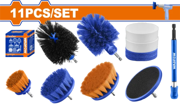 JUEGO DE CEPILLOS 11PCS 1/4" P/TALADRO