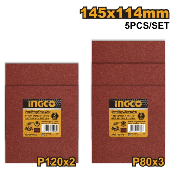 SET LIJAS G80 G120 145X114MM 5PCS