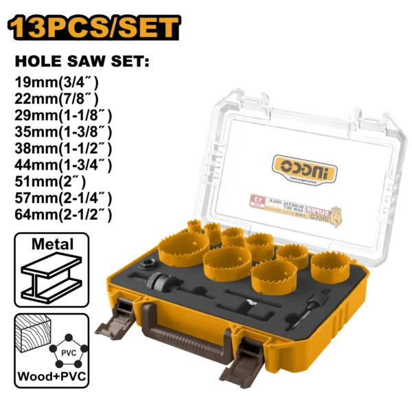 JUEGO DE SIERRAS BOCA BIMETAL 13PCS