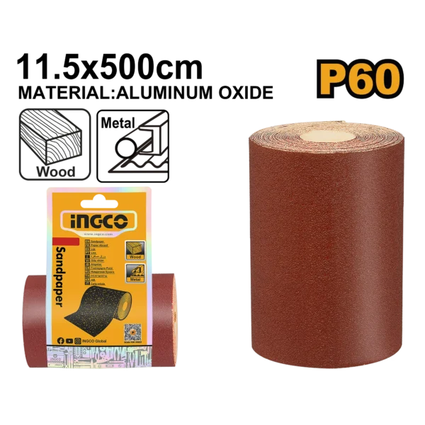 LIJA EN ROLLO G60 11.5X500CM