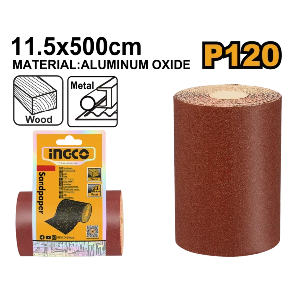 LIJA EN ROLLO G120 11.5X500CM