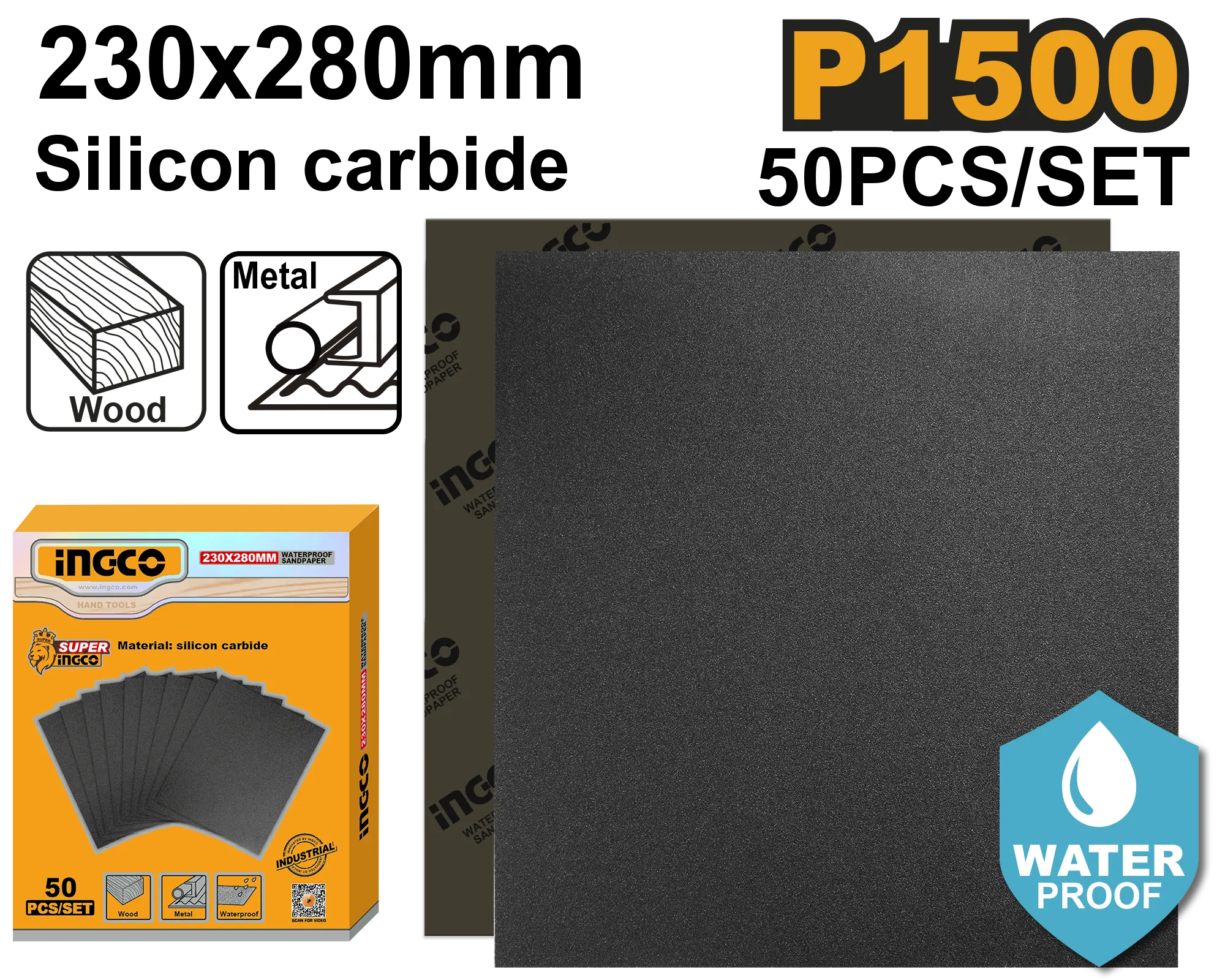 LIJA DE AGUA G1500 INGCO