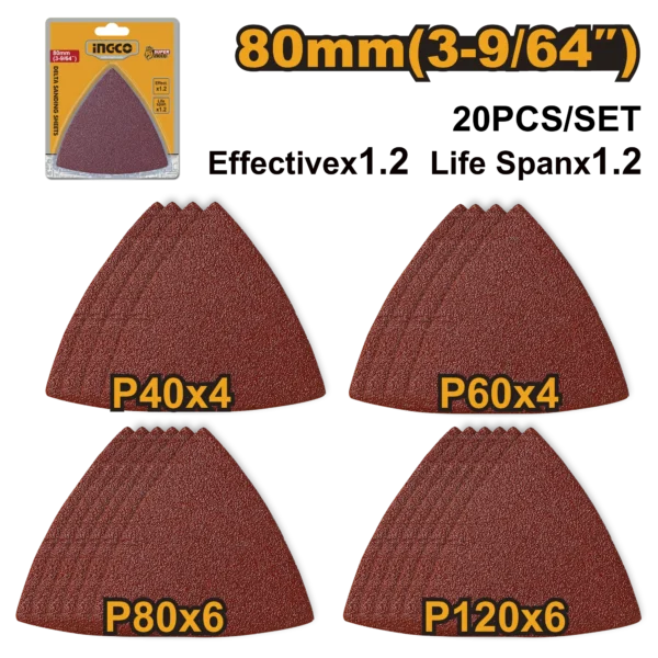 LIJA DELTA TRIANGULO 20 PCS