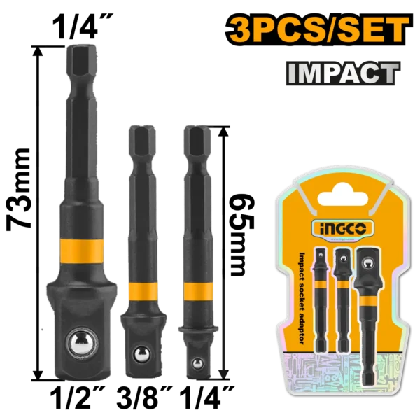 ADAPTADOR DE DADOS 3PCS 1/4 ". 3/8 ". 1/2 " INGCO