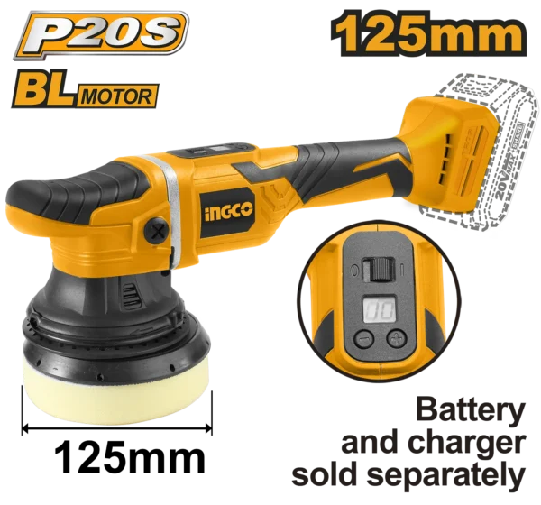 PULIDORA INALAMBRICA 125MM BL 20V 4800RPM INGCO