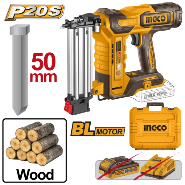 CLAVADORA INALAMBRICA DE IONES DE LITIO 50MM 20V