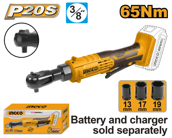 LLAVE DE RACHET 3/8"" 20V 65N.M
