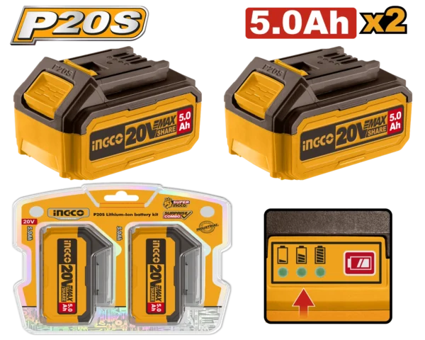 KIT 20 VOLTIOS 2PCS BATERIA 5.0AH