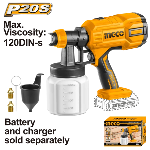 PISTOLA ROCIADORA INALAMBRICA 800ML/MIN 20V