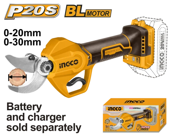 TIJERA DE PODAR INALAMBRICA 30MM BL 20V