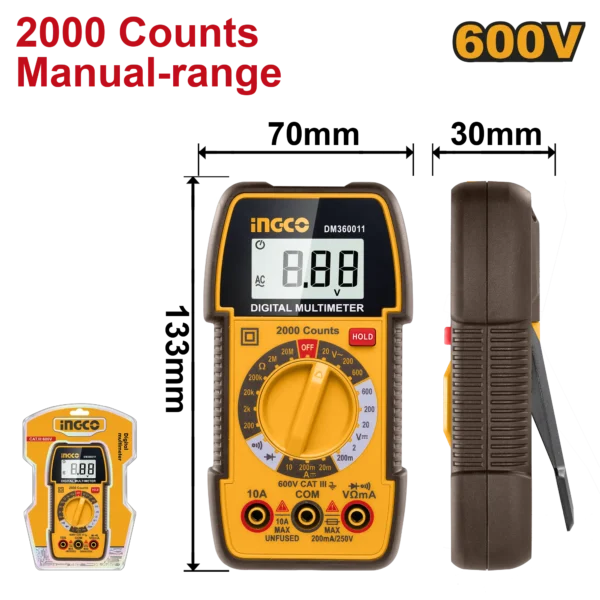 MULTIMETRO DIGITAL 2000 CUENTAS