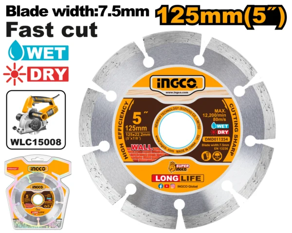 DISCO DIAMANTE SEGMENTADO 5" X 22,2