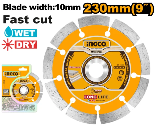 DISCO DIAMANTE SEGMENTADO 9" PROFESIONAL