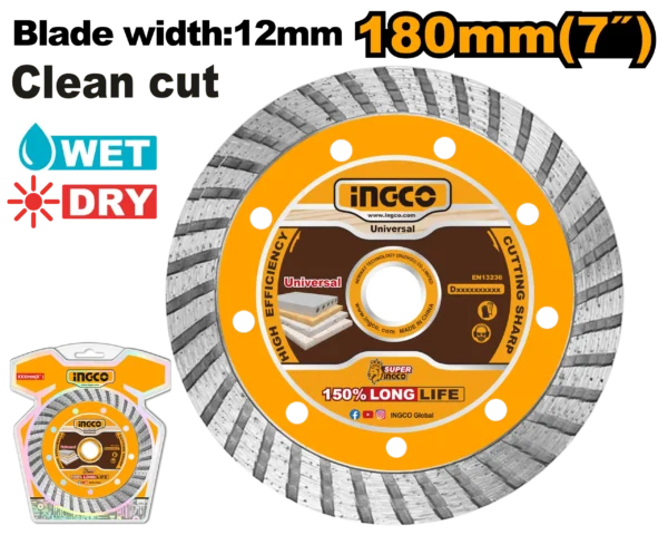 DISCO DIAMANTE TURBO 7" //ANCHO DE LA HOJA: 10 MM