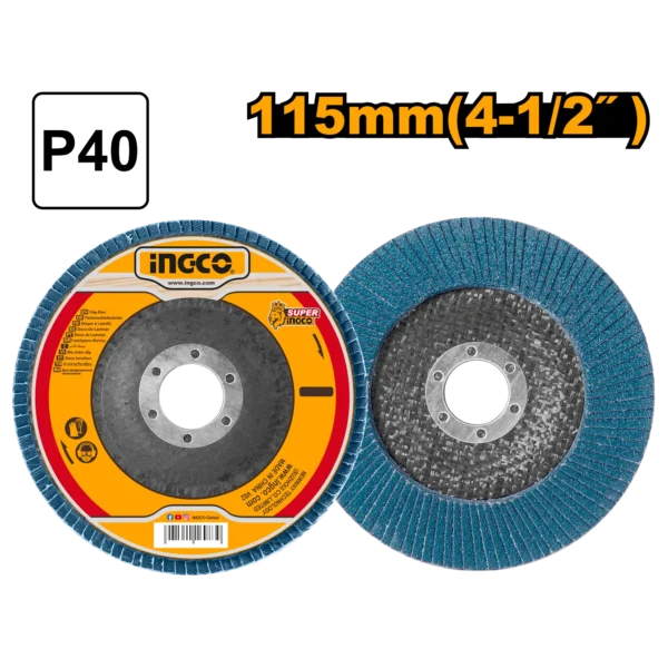 DISCO FLAP DE CIRCONIO 115X22MM 4 1/2"X7/8" GRIT40
