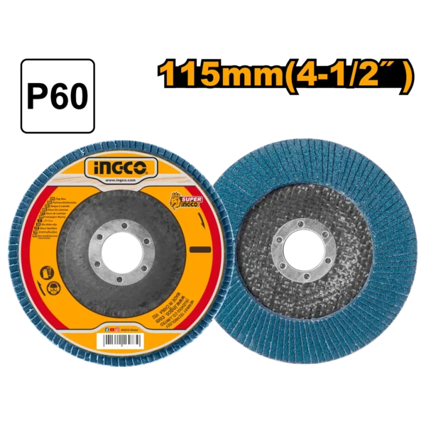 DISCO FLAP DE CIRCONIO 115X22MM 4 1/2"X7/8" GRIT60