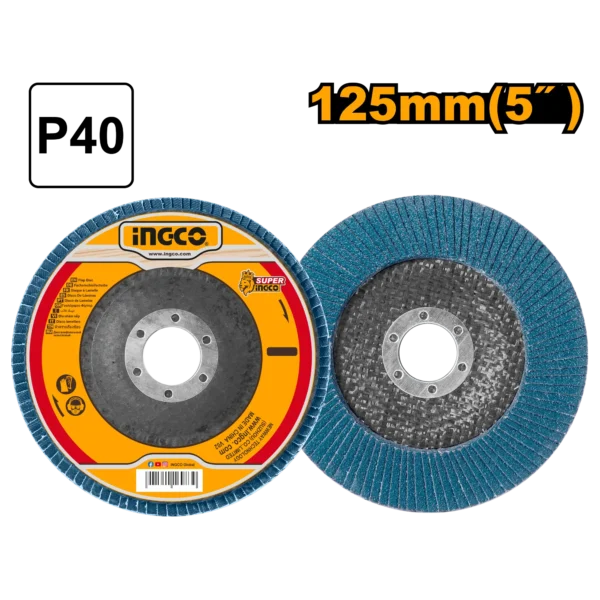 DISCO FLAP DE CIRCONIO 125MX22MM 5""X7/8"" GRIT40