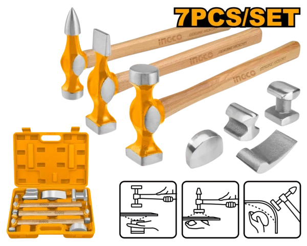 JUEGO DE MARTILLOS PARA CARROCEROS 7PCS