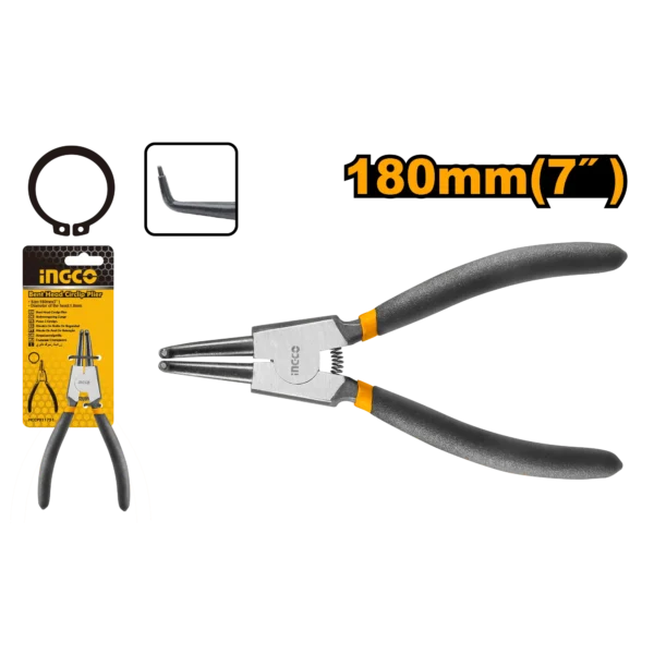 ALICATE CIRCLIP CABEZA INCLINADA 7" (ABR) INGCO