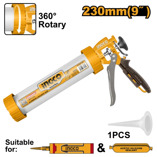 PISTOLA PARA SILICON DE ALUMINIO 9" INDUSTRIAL
