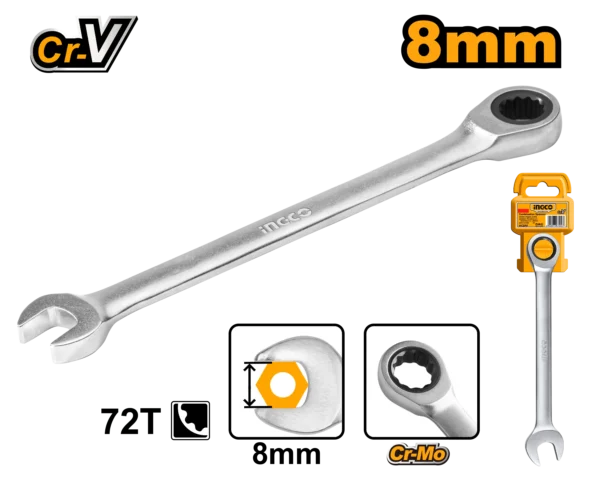 LLAVE MIXTA RATCHET 8MM INGCO