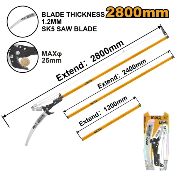 PODADORA Y SIERRA DE PERTIGA EXTENSIBLE