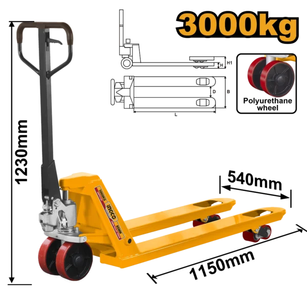 MONTACARGAS MANUAL 3000 KG