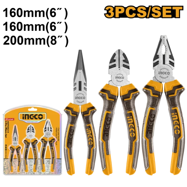 JUEGO ALICATES INDUSTRIALES 3 PCS