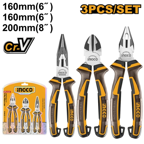 JUEGO ALICATES INDUSTRIALES 3 PCS