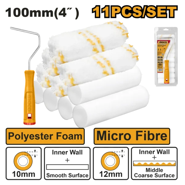 SET DE RODILLOS 4" 11 EN 1