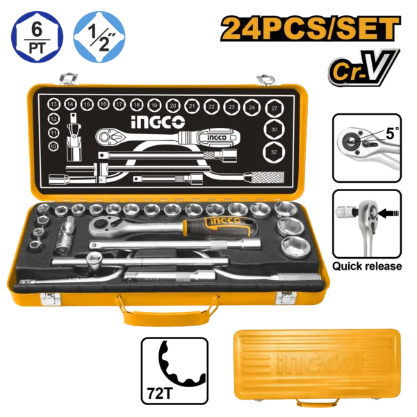 JUEGO DE DADOS 24PCS 1/2"