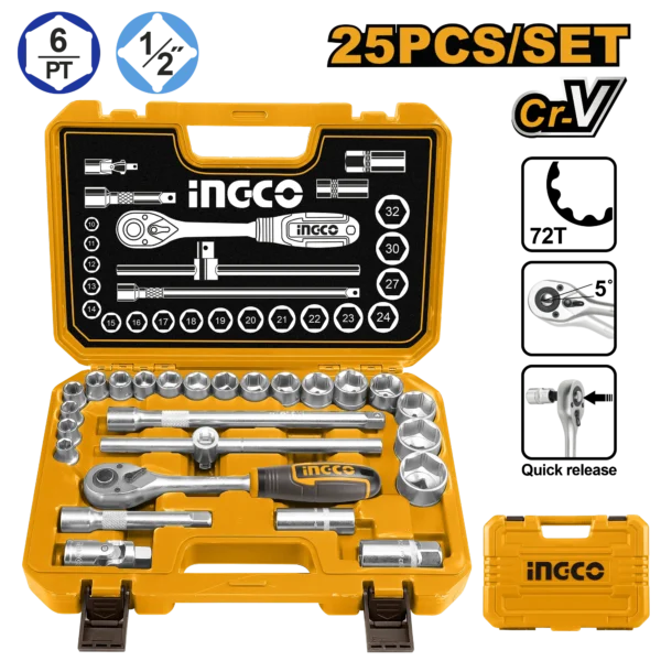 JUEGO DE DADOS 25PCS 1/2"