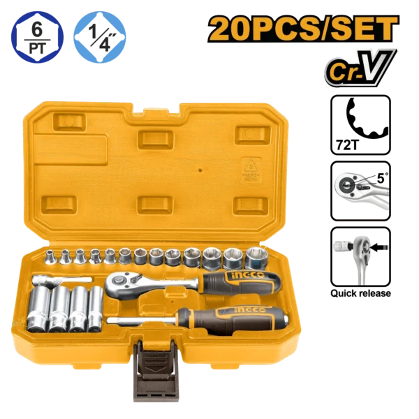 JUEGO DE DADOS 20PCS 1/4"